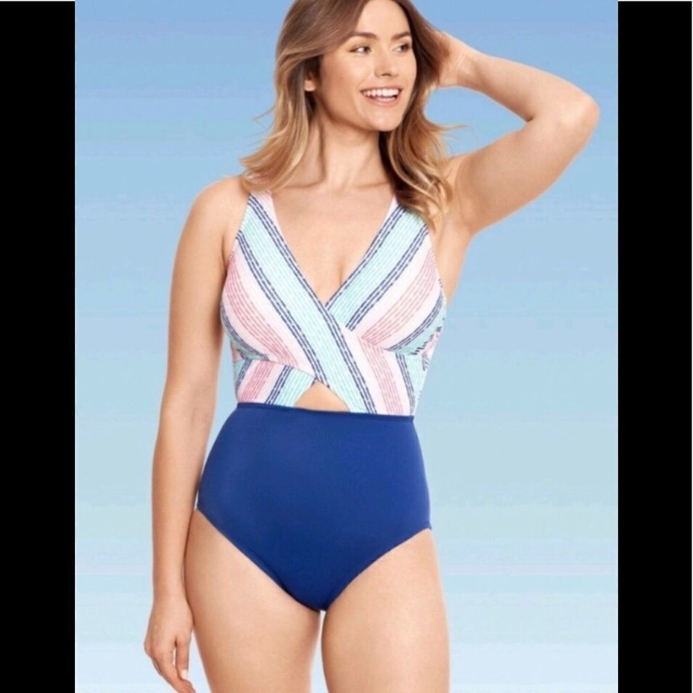Beach Betty Wrap Front One-piece Swimsuit NWT